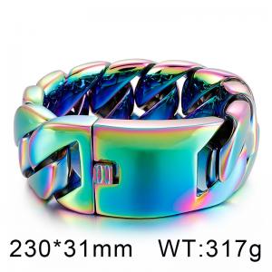 A domineering, fashionable and imposing men's thick punk Blue electroplating Color electroplating bracelet - KB162783-KJX
