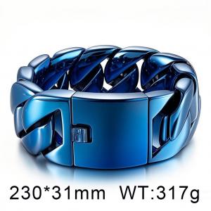 A domineering, fashionable and imposing men's thick punk Blue electroplating bracelet - KB162784-KJX
