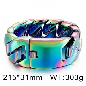 A domineering, fashionable and imposing men's thick punk Blue electroplating Color electroplating bracelet - KB162785-KJX