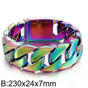 Men's Cuban Bright Face Thick Bracelet Hip-hop Fashion Men's Iridescent Bracelet - KB162787-KJX