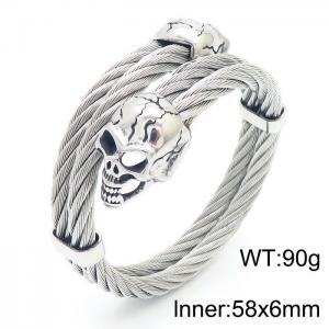 Stainless Skull Bangle - KB162795-KFC