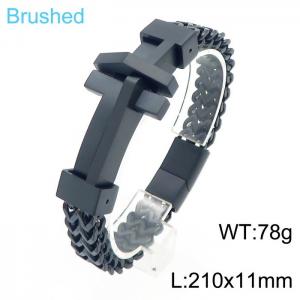 Stainless Steel Black-plating Bracelet - KB162802-KFC