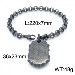 Irregular Wishing Stone tag vintage square pearl men's bracelet - KB162809-KJX