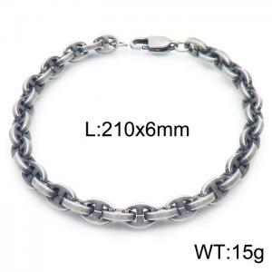 SS Oxidized Bracelet - KB163127-KFC