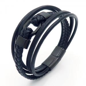Stainless Steel Leather Bracelet - KB163194-YY