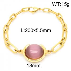 Stainless Steel Stone Bracelet - KB163240-Z