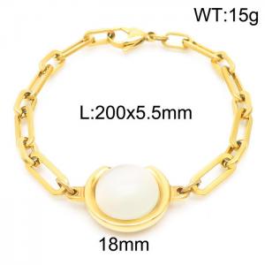 Stainless Steel Stone Bracelet - KB163241-Z