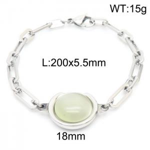 Stainless Steel Stone Bracelet - KB163243-Z