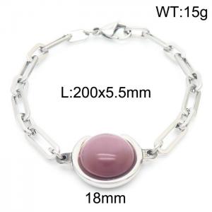 Stainless Steel Stone Bracelet - KB163244-Z
