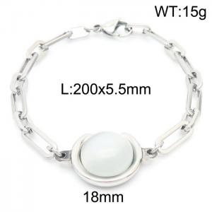 Stainless Steel Stone Bracelet - KB163245-Z