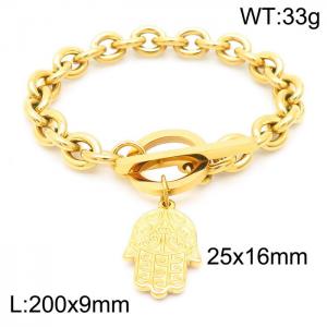 Stainless Steel Gold-plating Bracelet - KB163266-Z