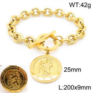 Stainless Steel Gold-plating Bracelet - KB163297-Z