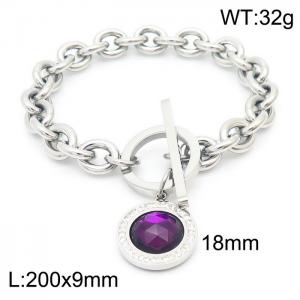 Stainless Steel Stone Bracelet - KB163302-Z