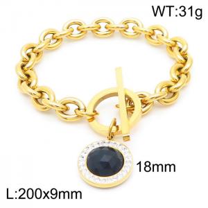 Stainless Steel Stone Bracelet - KB163306-Z