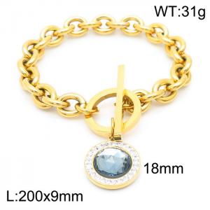 Stainless Steel Stone Bracelet - KB163310-Z