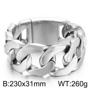 European and American fashion vacuum gilded titanium steel men's coarse Cuban chain bracelet - KB163311-KJX