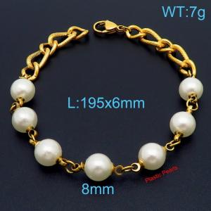 Stainless Steel Gold-plating Bracelet - KB163465-Z