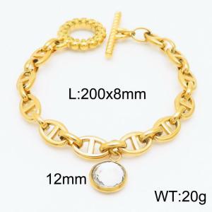 Stainless Steel Stone Bracelet - KB163468-Z