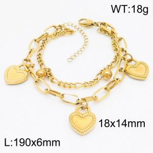 Stainless Steel Gold-plating Bracelet - KB163532-Z