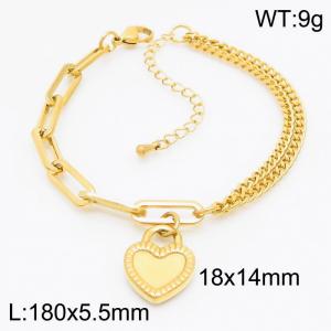 Stainless Steel Gold-plating Bracelet - KB163534-Z