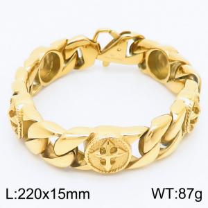 Stainless Steel Gold-plating Bracelet - KB163679-JX