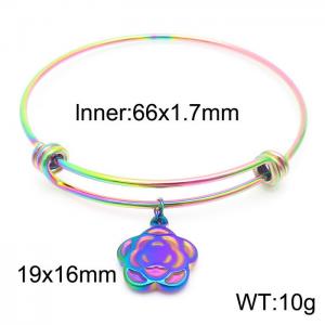 Stainless steel women's colorful retractable rose bracelet - KB163867-Z