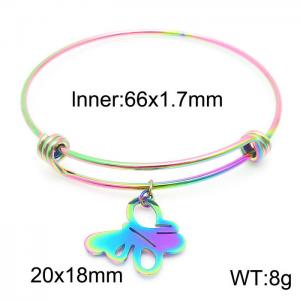 Stainless steel women's colorful retractable butterfly bracelet - KB163870-Z