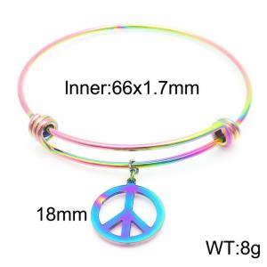Stainless Steel Women's Colorful Telescopic Peace Charm Bracelet - KB163872-Z