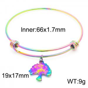Stainless steel women's colorful retractable life tree bracelet - KB163873-Z