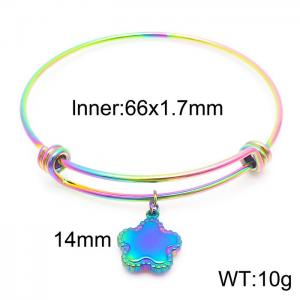 Stainless Steel Women's Colorful Telescopic Flower Bracelet - KB163875-Z