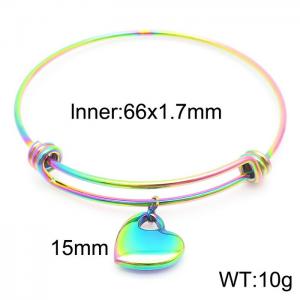 Stainless Steel Women's Colorful Telescopic Heart Bracelet - KB163876-Z