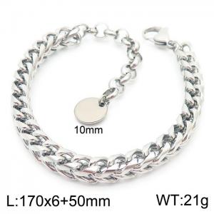 6mm Keel Chain Bracelet Women 304 Stainless Steel With 5cm Extension Chain Bracelet Silver Colors - KB163916-Z
