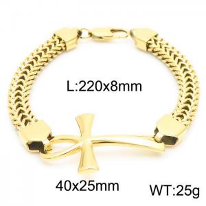 Pharaohs' scepter  Cross Double chain  Franco link Lobster clasp Men's Bangles - KB164179-KFC