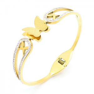 Stainless Steel Stone Bangle - KB164203-CM