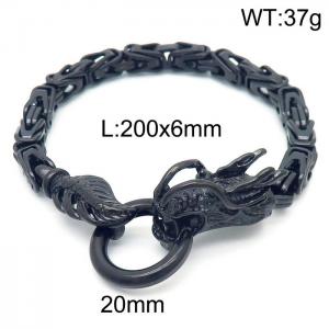 European and American men's fashion vintage stainless steel imperial chain faucet bracelet - KB164519-Z