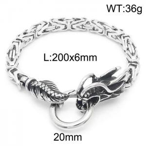 European and American men's fashion vintage stainless steel imperial chain faucet bracelet - KB164521-Z
