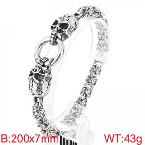 Europe and America men's stainless steel ghost bracelet personality retro imperial chain skull accessories - KB164523-Z