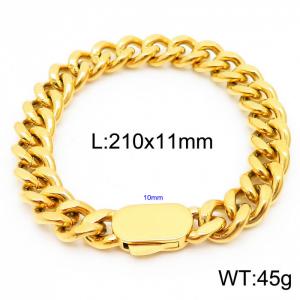 Stylish simple stainless steel Cuban chain men's bracelet - KB164530-Z