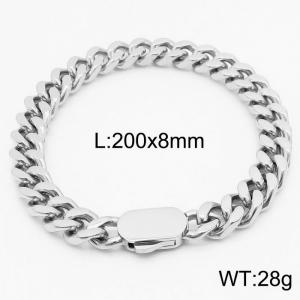 Stylish simple stainless steel Cuban chain men's bracelet - KB164543-Z