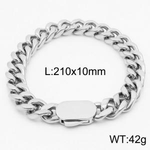 Stylish simple stainless steel Cuban chain men's bracelet - KB164546-Z
