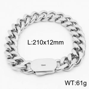 Stylish simple stainless steel Cuban chain men's bracelet - KB164548-Z