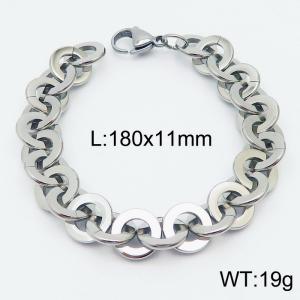 Promotional stainless steel zero shape chain special shiny bracelet - KB164554-KC