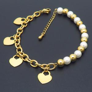 Stainless Steel Gold-plating Bracelet - KB164662-HR