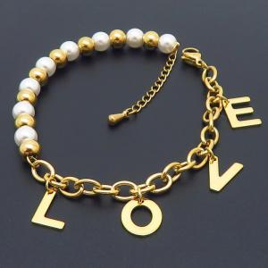 Stainless Steel Gold-plating Bracelet - KB164666-HR