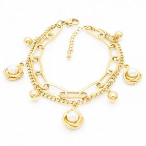 Stainless Steel Gold-plating Bracelet - KB164689-HR