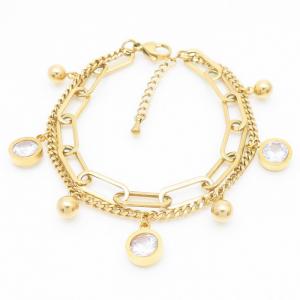 Stainless Steel Gold-plating Bracelet - KB164697-HR