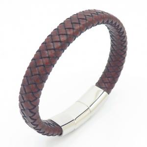 Stainless Steel Leather Bracelet - KB164732-QM