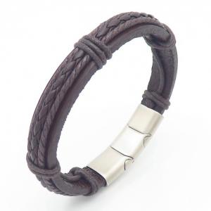 Stainless Steel Leather Bracelet - KB164734-QM