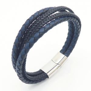 Stainless Steel Leather Bracelet - KB164753-QM