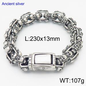 Personalized stainless steel bracelet Skull ghost head titanium steel bracelet for men - KB164776-KJX